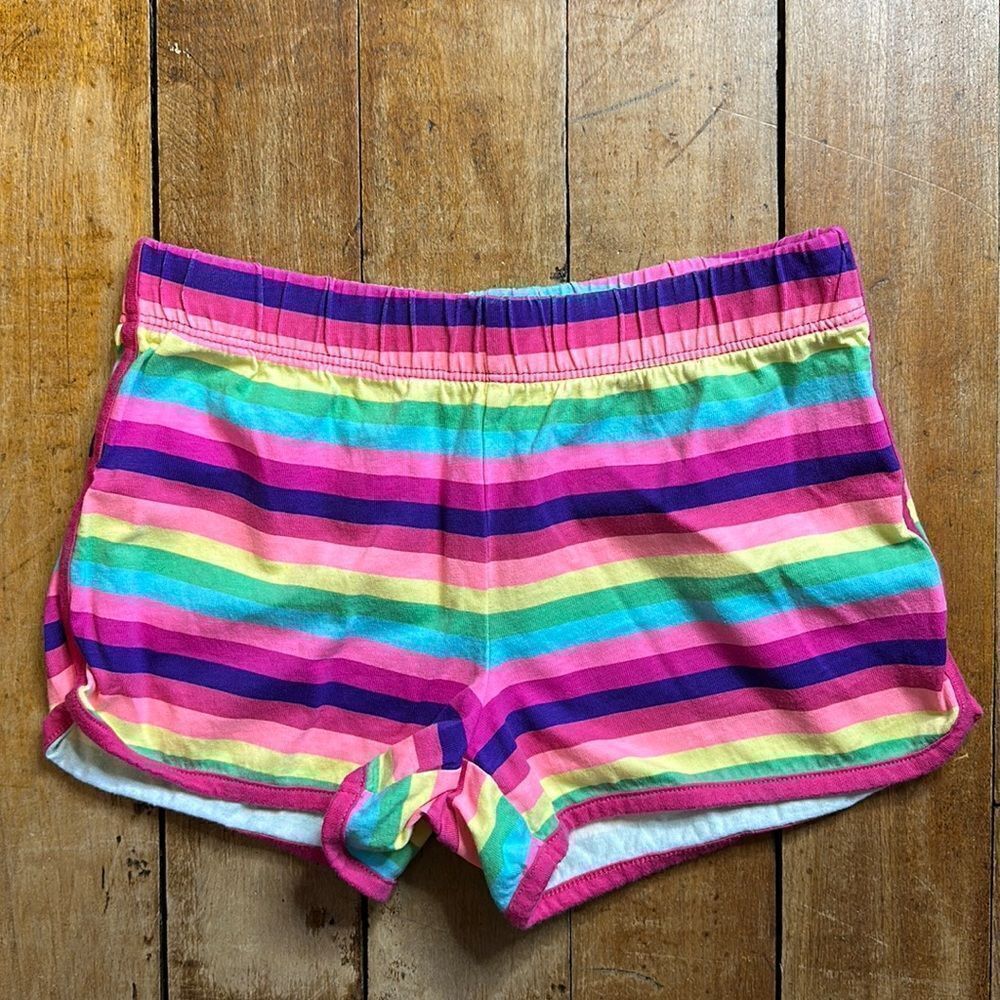 Place 1989 Shorts size 7 to 8 Striped Cotton Shorts Rainbow pull on summer